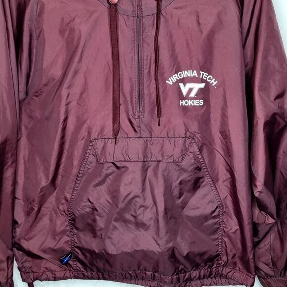 Vintage Virginia Tech Hokies Maroon Windbreaker Hooded Pullover Size Small - Picture 4 of 15